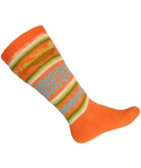 Women&#39;s orange high calf winter socks. Thick knitted alpaca and llama wo... - £8.23 GBP