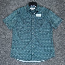 Nick Graham Shirt Mens Medium Green Floral Button Up Stretch Modern Fit ... - $12.96