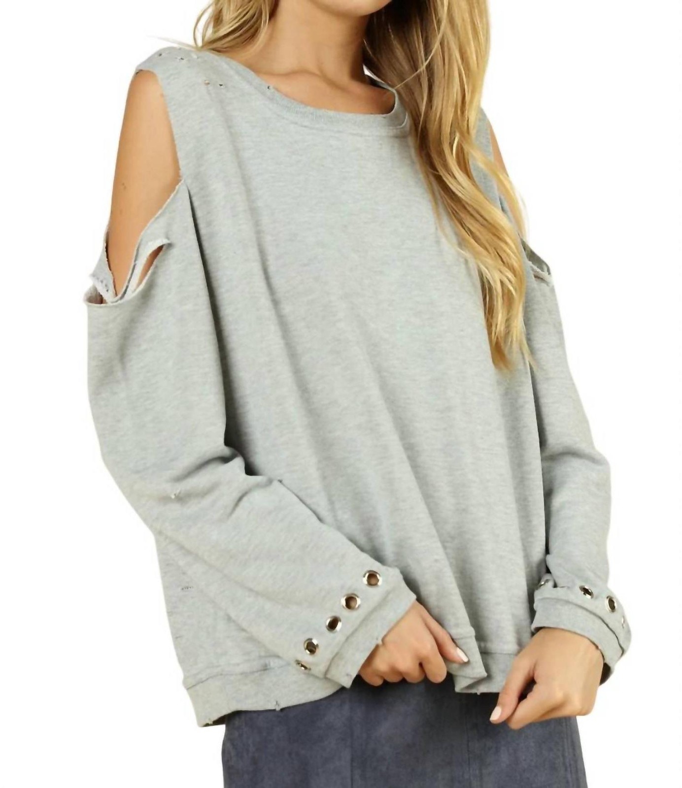 Honey Punch distressed grommet top size S - $34.65