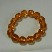 Heavy Faceted Glass Bead Stretch Bracelet - $17.81