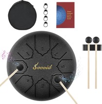 Steel Tongue Drum, 6 Inch 8 Notes Tongue Drum With Bag, Drumsticks,, Black - £28.54 GBP