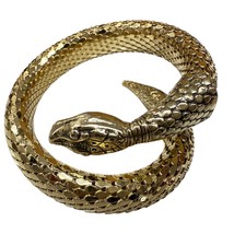 VTG Whiting &amp; Davis Snake Coil Mesh Gold Snake Serpent Bracelet Wrap - £95.67 GBP