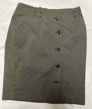 H&amp;M  Plaid Pencil Skirt Sz 8 Brown &amp; Beige Below Knee Back Slit Zipper - £7.81 GBP