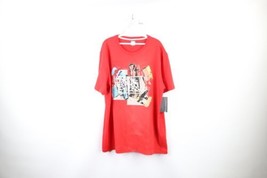NOS Vtg 90s Marithe Francois Girbaud Mens XL Baggy Spell Out Paint T-Shirt Red - £62.49 GBP
