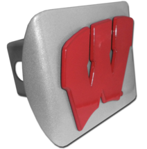 university of wisconsin red brushed trailer hitch cover usa made - £62.94 GBP