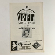 1968 Westbury Music Fair Lee Guber &amp; Shelly Gross Present The Andy Willi... - £15.16 GBP