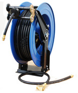 Auto Retractable 100&#39; Air Hose Reel Ceiling Wall Mount &amp;100ft Rubber Hos... - £193.18 GBP