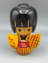Vtg Creative Kokeshi Sogen Folk Crafts Japan #557 Yellow Kimono - $569.53 MXN