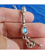 Moonstone Byzantine 925 Sterling Silver Bracelet Woven Braided Chain 7.5... - $5,124.89 MXN
