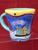 San Francisco City Skyline Hand Painted 14oz. Coffee Mug Tea Cup Golden ... - £11.42 GBP