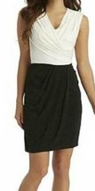 Womens Dress Sally Lou Fashions 2 Tone Sleeveless Surplice Black White $... - £26.11 GBP