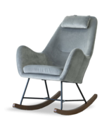 Chelsea Grey Velvet Rocking Chair | Cozy &amp; Stylish - €275,44 EUR