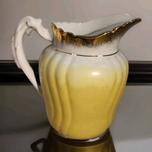 Vtg Johnson Brothers Porcelain Pitcher 7&quot; Tall Yellow Gold Fancy - £16.28 GBP