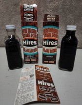 Hires Root Beer Extract 3oz Etched Glass Bottle Original Box Recipes Vintage 2 - £46.71 GBP