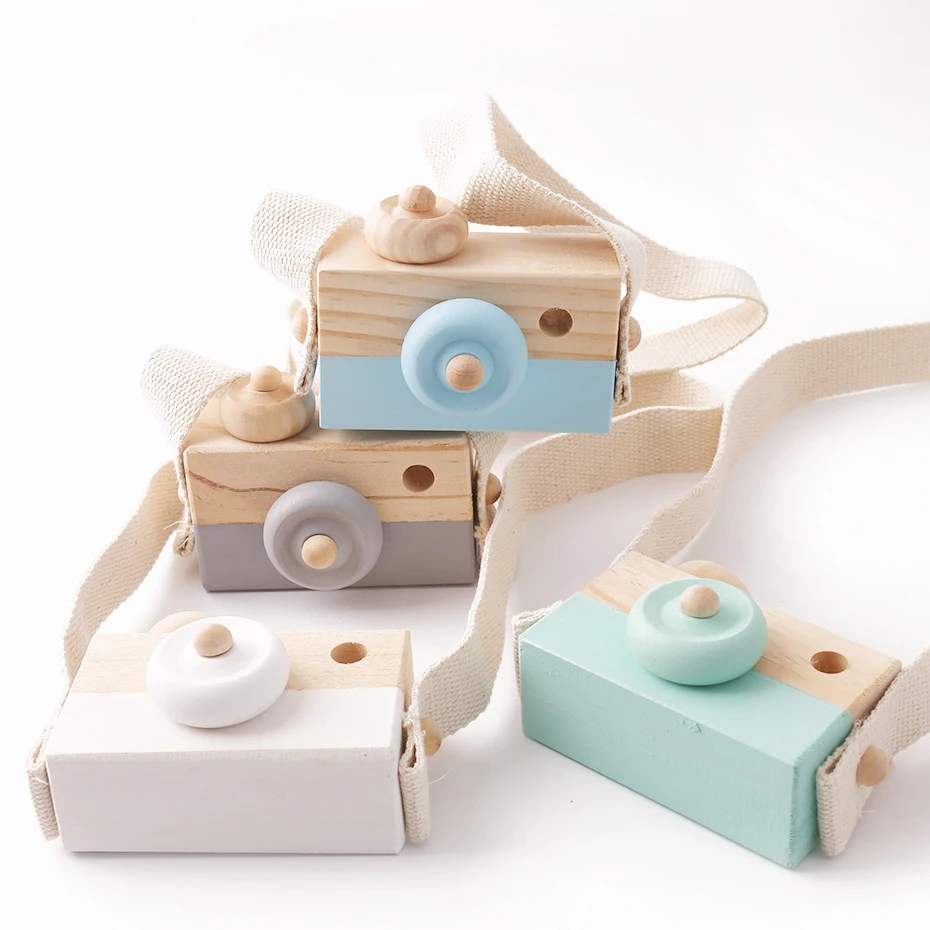 Let&#39;s make 1PC Baby Wooden Toy Camera Fashion Pendant Baby Kids Hanging Camer - £10.58 GBP