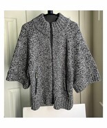 Jones New York Signature Full Zip Up Sweater Bell Sleeves Pockets, Size PM - $438.02 MXN