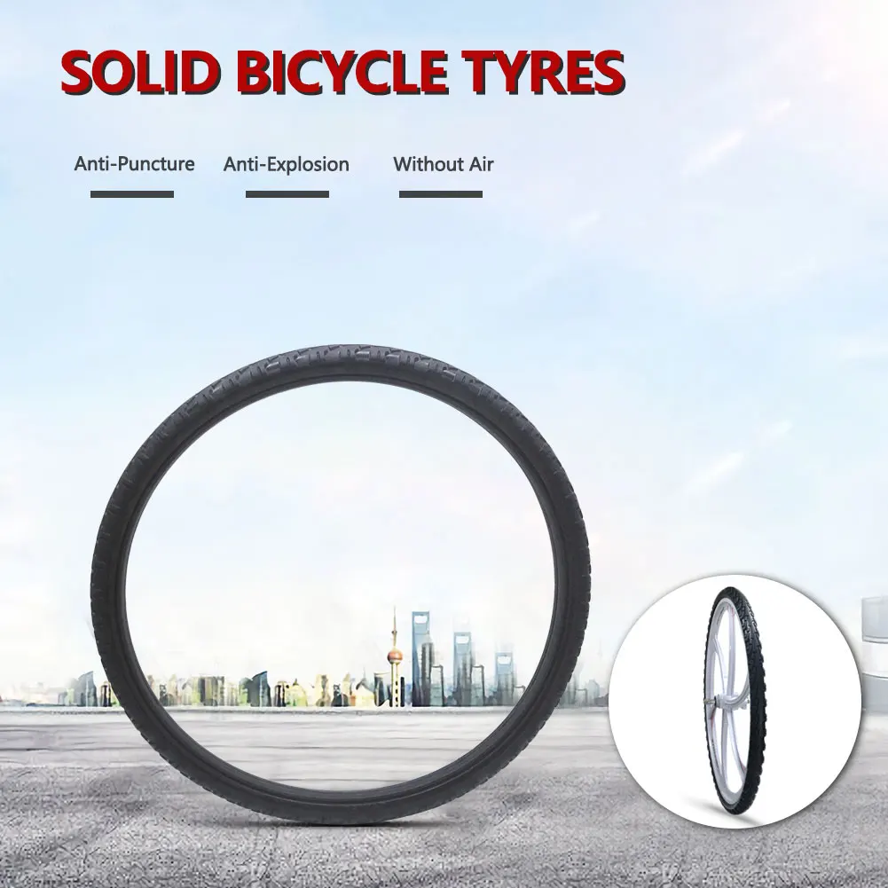 Sporting High Quality 26*1.95 Bicycle Solid Wear-resistant Airless Tire Anti Sta - £43.16 GBP