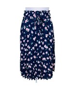Maison Jules Pleated Skirt Medium Floral Print Midi Ruffle Trim Smocked ... - $432.59 MXN