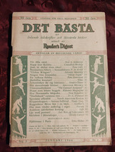 Det Basta Readers Digest Rare Swedish Edition Januari 1944 January - £14.35 GBP