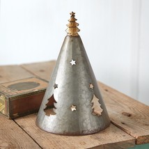 Large Christmas Tree Votive Candle Holder - Rustic Holiday Tin Decoration - $49.99