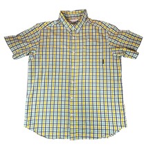 Columbia Shirt Mens Large Yellow Blue Plaid Regular Fit Lightweight Outdoor - $24.99