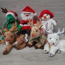TY Beanie Babies Christmas Holiday Lot of 6 NWT Retired Stuffed Toy Plush - £11.79 GBP