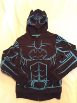 Batman jacket DC Comics Size small mask hoodie zipper black  - £11.21 GBP