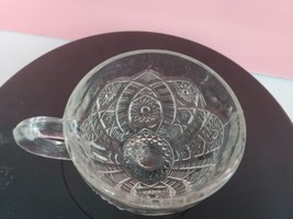 Vintage Pressed Clear Glass Tea/Punch Cup-Cut Flower Pattern 2-1/2&quot; Tall - £1.97 GBP