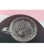 Vintage Pressed Clear Glass Tea/Punch Cup-Cut Flower Pattern 2-1/2&quot; Tall - £1.96 GBP