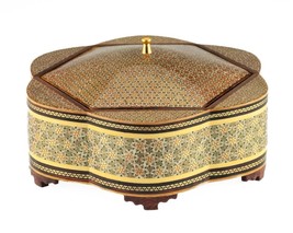 Persian Khatam Wooden Candy Box with Gorgeous Pattern - $118.80