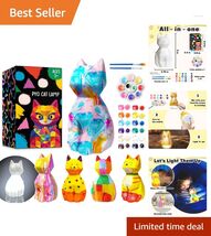 Customizable Kitten Lamp Craft - Ideal Birthday Gift for Artistic Kids A... - $24.70