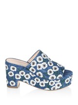 Nib $448 Anthropologie Amara Denim Platform Sandals By Loeffler Randall 6.5 - £116.29 GBP