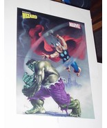 Thor and Incredible Hulk Poster by Joe Jusko Original Avengers - £19.68 GBP