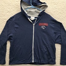 Vintage Walt Disney World Hoodie Mens Medium Blue FREEDOM Forever USA Full Zip - $14.46