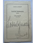 Lotte Lehmann &amp; Erno Balogh Signed Autographed Vintage Opera Program - $2,390.48 MXN