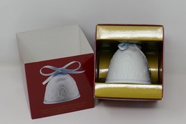 Lladró 2000 Millennium Annual Porcelain Christmas Bell Ornament Blue Ribbon - $15.99