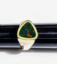 Natural Bloodstone Ring 925 Sterling Silver Handmade April Birthstone Jewelry - £55.43 GBP