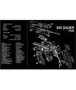 Gun Cleaning Rubber Gunsmith Mat with Sig Sauer P220 Pistol Diagram Inst... - £15.45 GBP