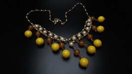 27 inch J Crew Yellow Bead Statement Necklace - £30.43 GBP