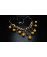 27 inch J Crew Yellow Bead Statement Necklace - £30.87 GBP