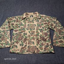 Vintage American Field Hunting Coat Men Large Camouflage Distressed Hett... - $20.47