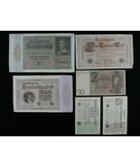 1910-1929 Germany 6-Notes Misc Set Imperial period through Weimar Republic - $978.04 MXN