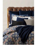 Ralph Lauren Archer Foulard King Size Comforter Navy $550 New 110 X 96 - $6,146.15 MXN