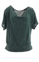 NY Collection Ladies Metallic Sweater Cowl-Neck Emerald Jazz Plus Size 2X - £21.22 GBP