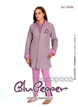 VESTAGLIA MANICA LUNGA RAGAZZA PUNTO MILANO BLU PEPPER ART. I4346 - $25.87