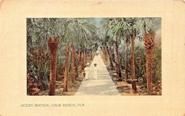 Palma Spiaggia Florida Fl ~ Oceano Avenue-People a Passeggio ~ 1910s Cartolina - £8.05 GBP
