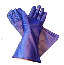 Leather Gauntlet Gloves Blue 2X-Large - $29.70