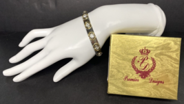 Premier Designs Jewelry Silver &amp; Gold Tone Rhinestone Bracelet SKU PD80 - £16.07 GBP