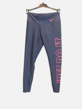 Nike Women&#39;s Navy Blue Pink Cotton Blend Just Do It Leggings Dri-Fit Small - $14.85