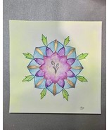 Original Handpainted Watercolor Mandala Art “Delicate Heart” - $35.64